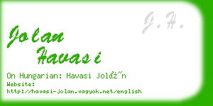 jolan havasi business card